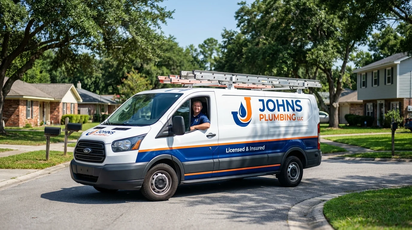 Johns Plumbing LLC service van in Goodland, KS