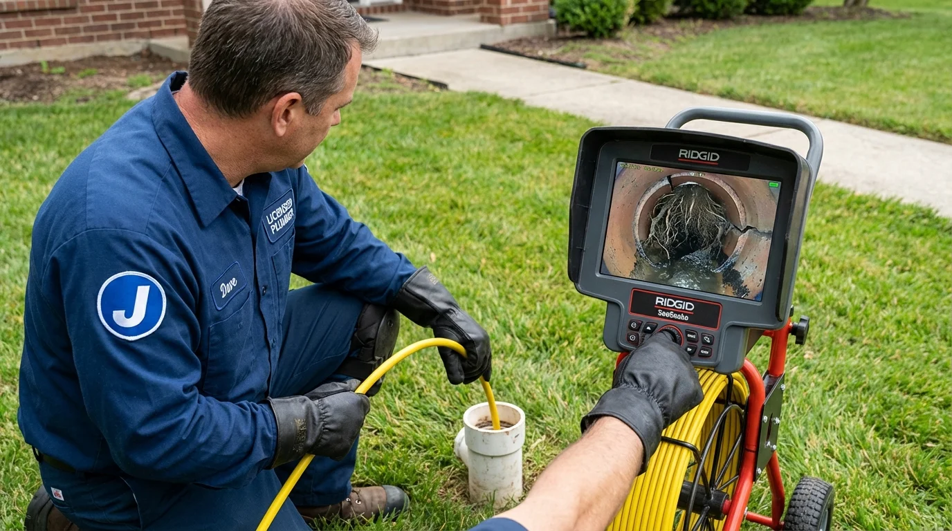 Sewer camera inspection being performed by Johns Plumbing LLC in Goodland